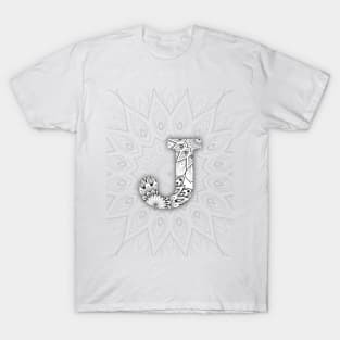 'J' Intricate Pattern T-Shirt
